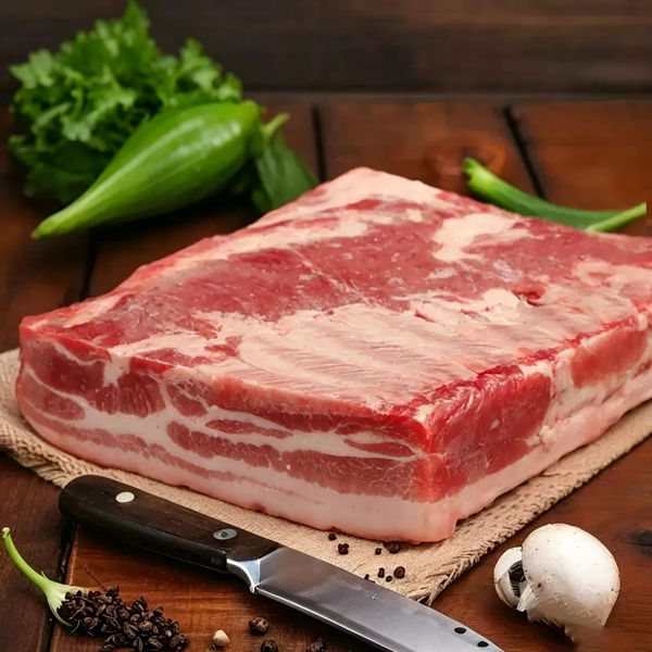 Skin-Off Bone-Removed Pork Belly with Rib Meat