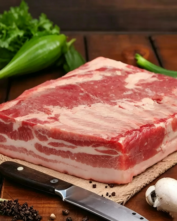 Skin-Off Bone-Removed Pork Belly with Rib Meat